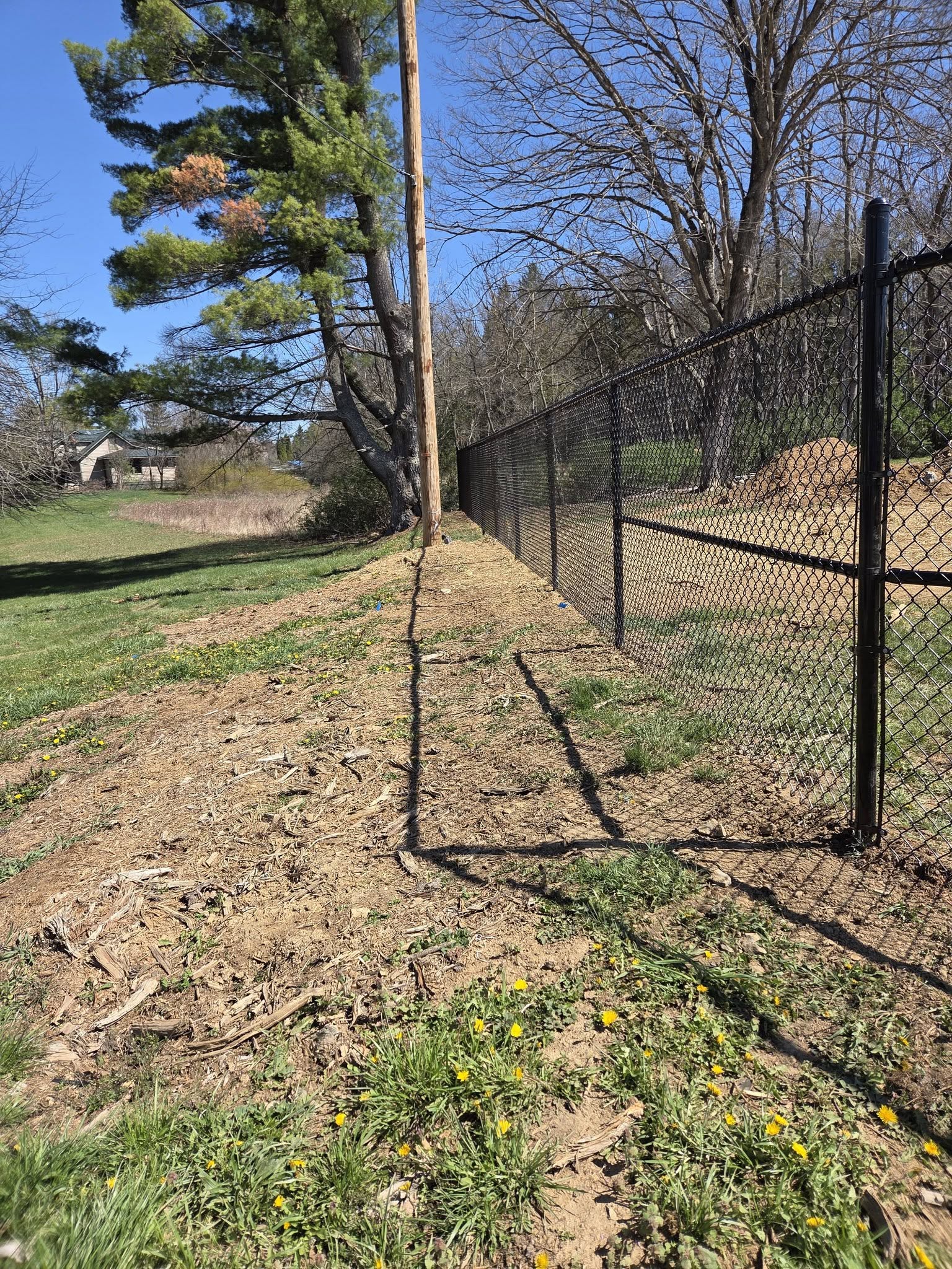 Black chain link fencing